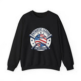 Patriotic Baseball Graphic Sweatshirt | vintage baseball graphic, red white blue shirt