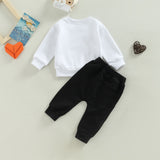Autumn And Winter Boys Long-sleeved Sweater Lace-up Trousers