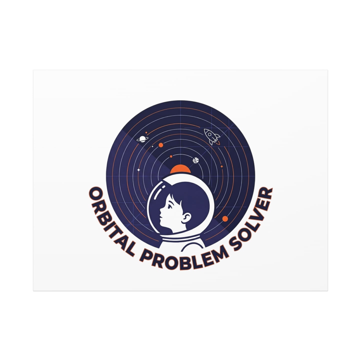 Orbital Problem Solver Canvas | space mission patch, astronaut art, cosmic science