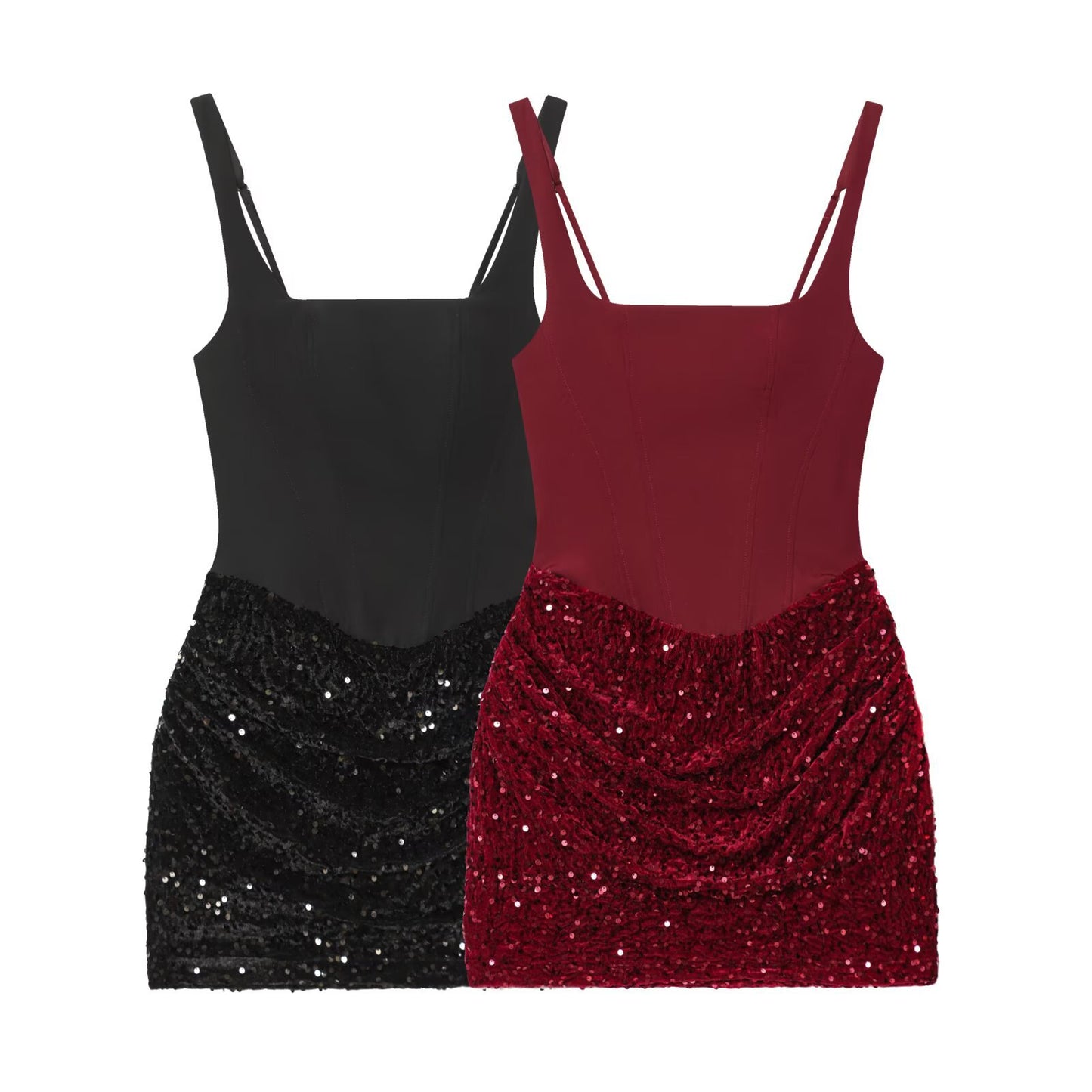 Spicy girl sequin wrapped waist waist strap skirt