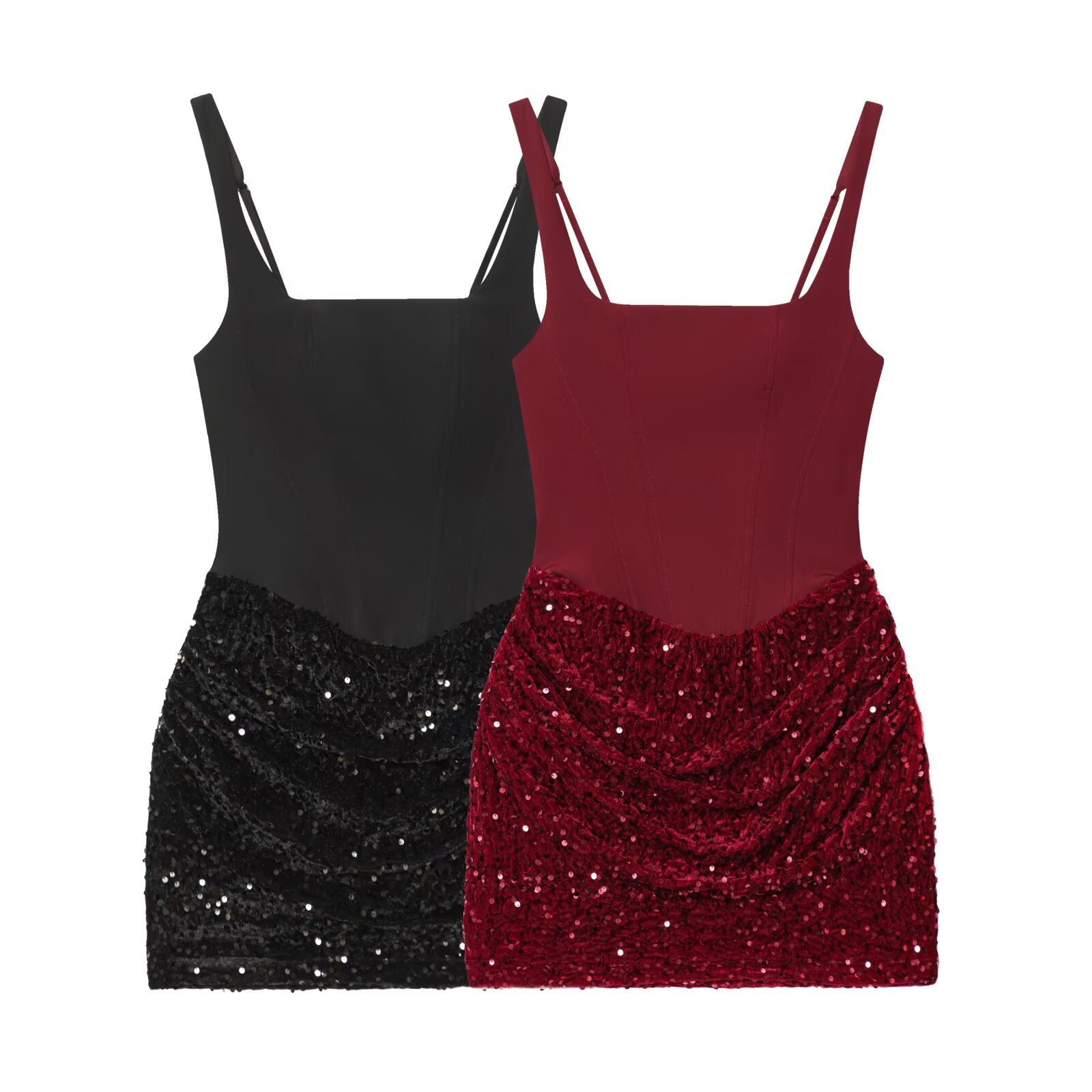 Spicy girl sequin wrapped waist waist strap skirt