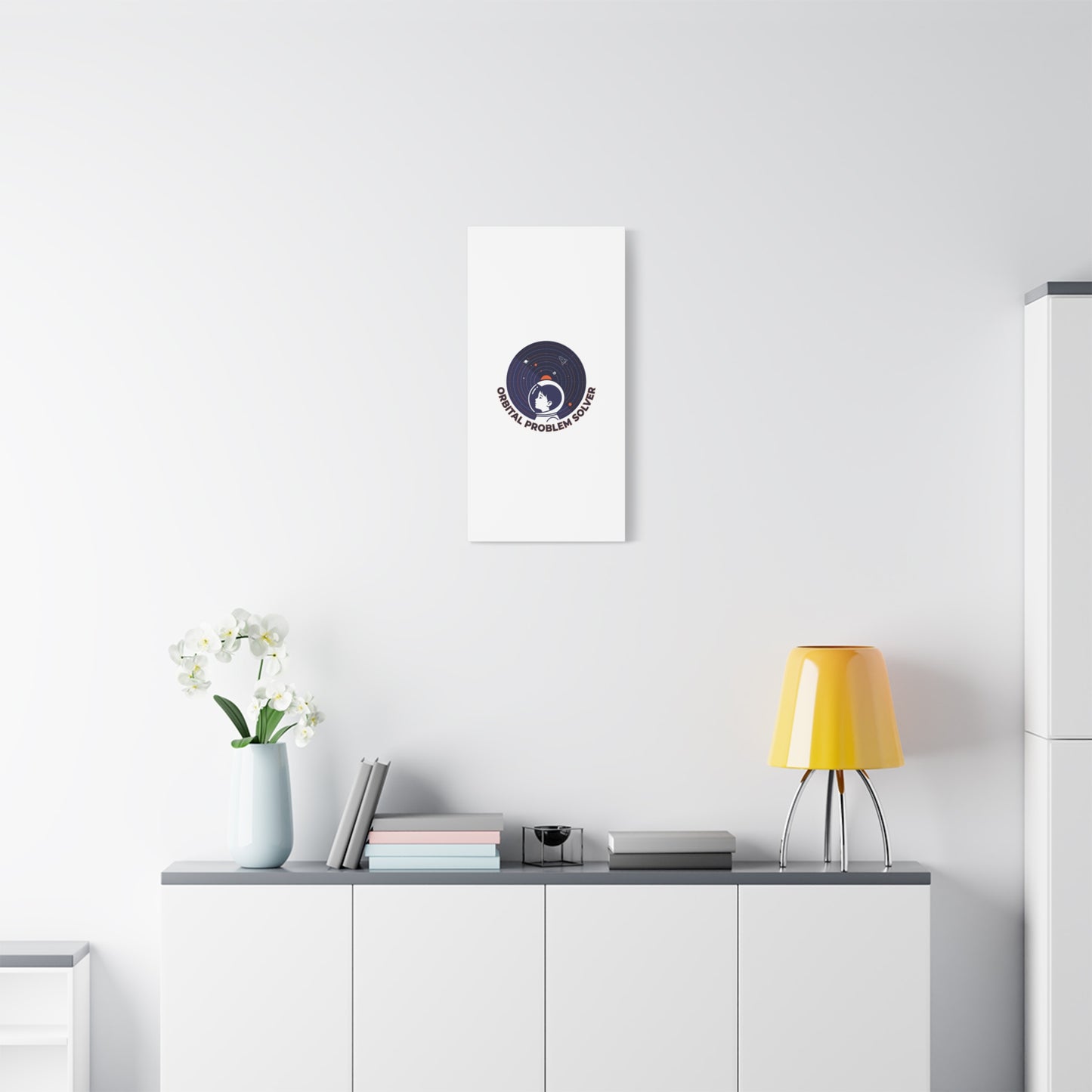 Orbital Problem Solver Canvas | space mission patch, astronaut art, cosmic science