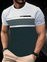 Mens Casual Minimalist 3D Short Sleeve Printed T Shirt Top