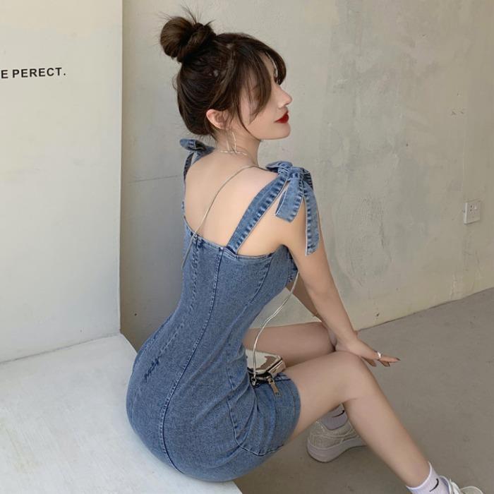 Hong Kong-style Retro Sexy Tube Top Slip Dress