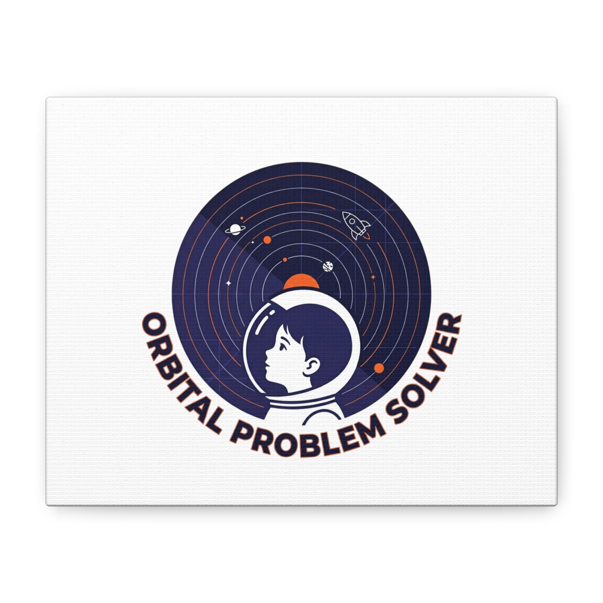 Orbital Problem Solver Canvas | space mission patch, astronaut art, cosmic science