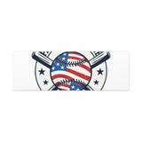 Patriotic Baseball Emblem Canvas | Vintage Red White Blue Baseball Wall Art
