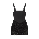 Spicy girl sequin wrapped waist waist strap skirt