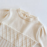 Knitted Romper Puff Sleeve One-Piece Triangle Bag Fart Climb