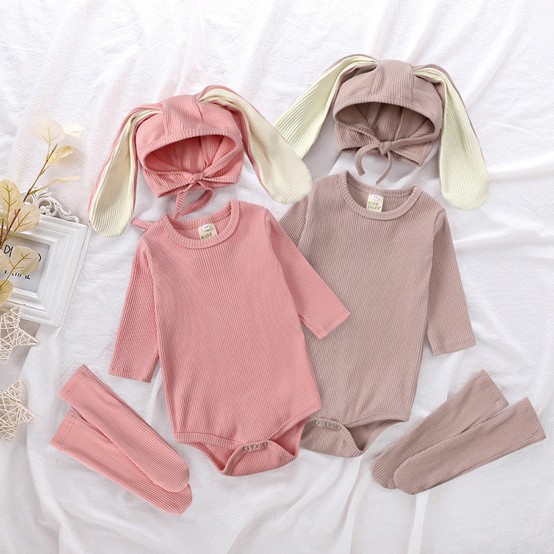 Rabbit Ears Long Sleeve Baby's Romper Romper Three Pieces