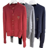 Raccoon Fur Yarn Embroidered Badge Sweater Coat