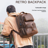 Men's Leather Backpack Outdoor Bag