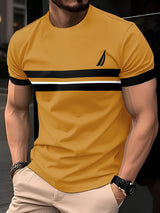 Mens Casual Minimalist 3D Short Sleeve Printed T Shirt Top