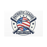 Patriotic Baseball Emblem Canvas | Vintage Red White Blue Baseball Wall Art