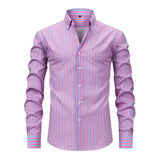 Men's Digital Printed Striped Long-sleeved Lapel Shirt