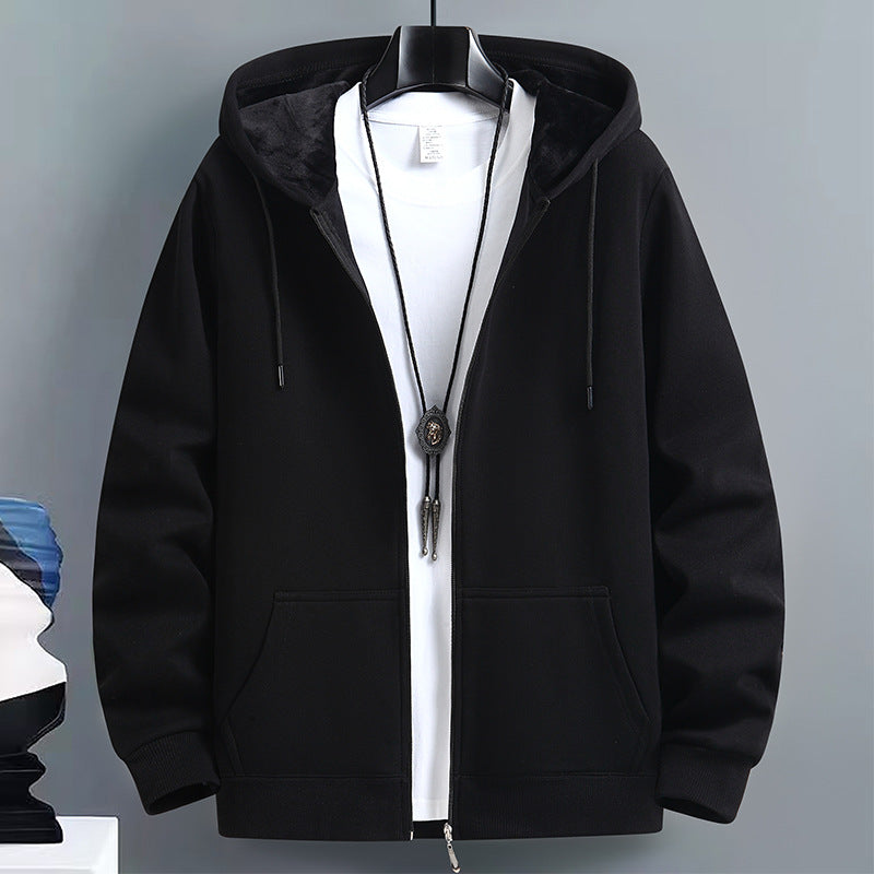 Mens Loose-Fit Hooded Cardigan Sweater For FallWinter
