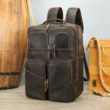 Outdoor Leather Large-Capacity Backpack