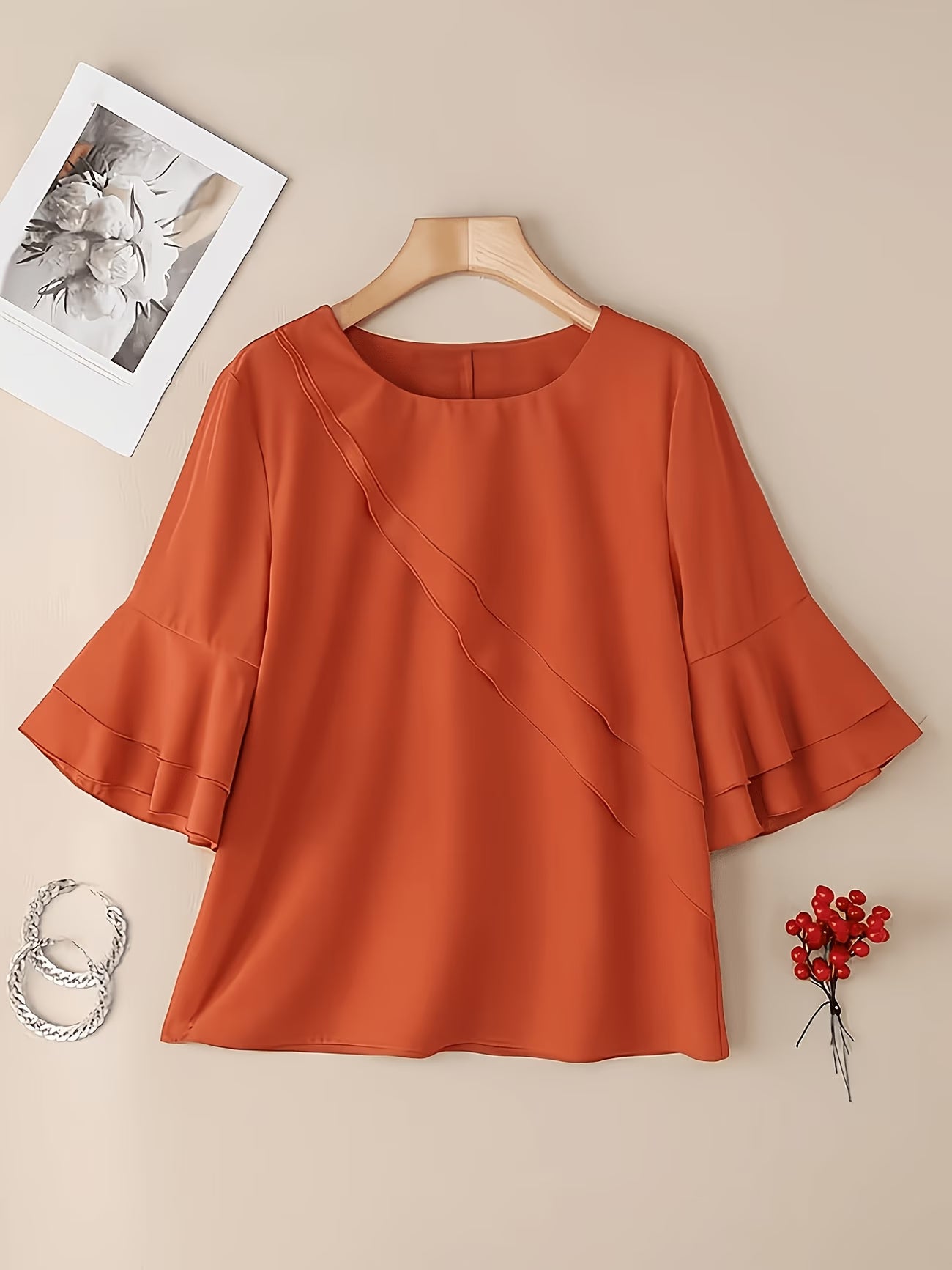 Women'S Solid Color Short Sleeve Top