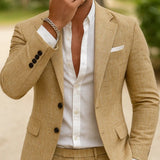 Men's Casual Printed Two Button Blazer
