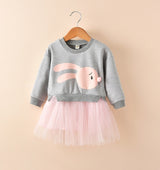 New spring infant skirt 1 long sleeved dress 2 female baby cartoon 3 4 princess dress lace dress tide