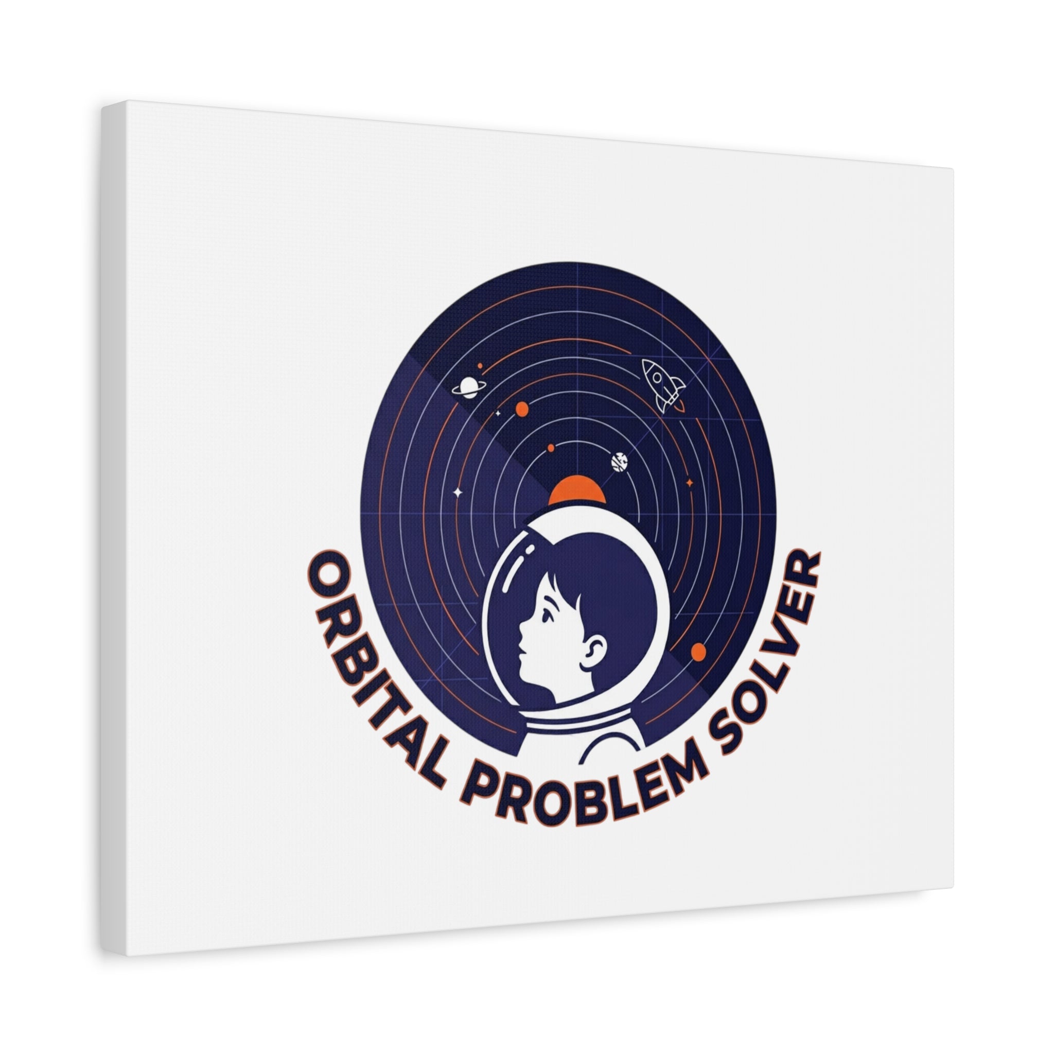 Orbital Problem Solver Canvas | space mission patch, astronaut art, cosmic science