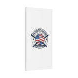 Patriotic Baseball Emblem Canvas | Vintage Red White Blue Baseball Wall Art