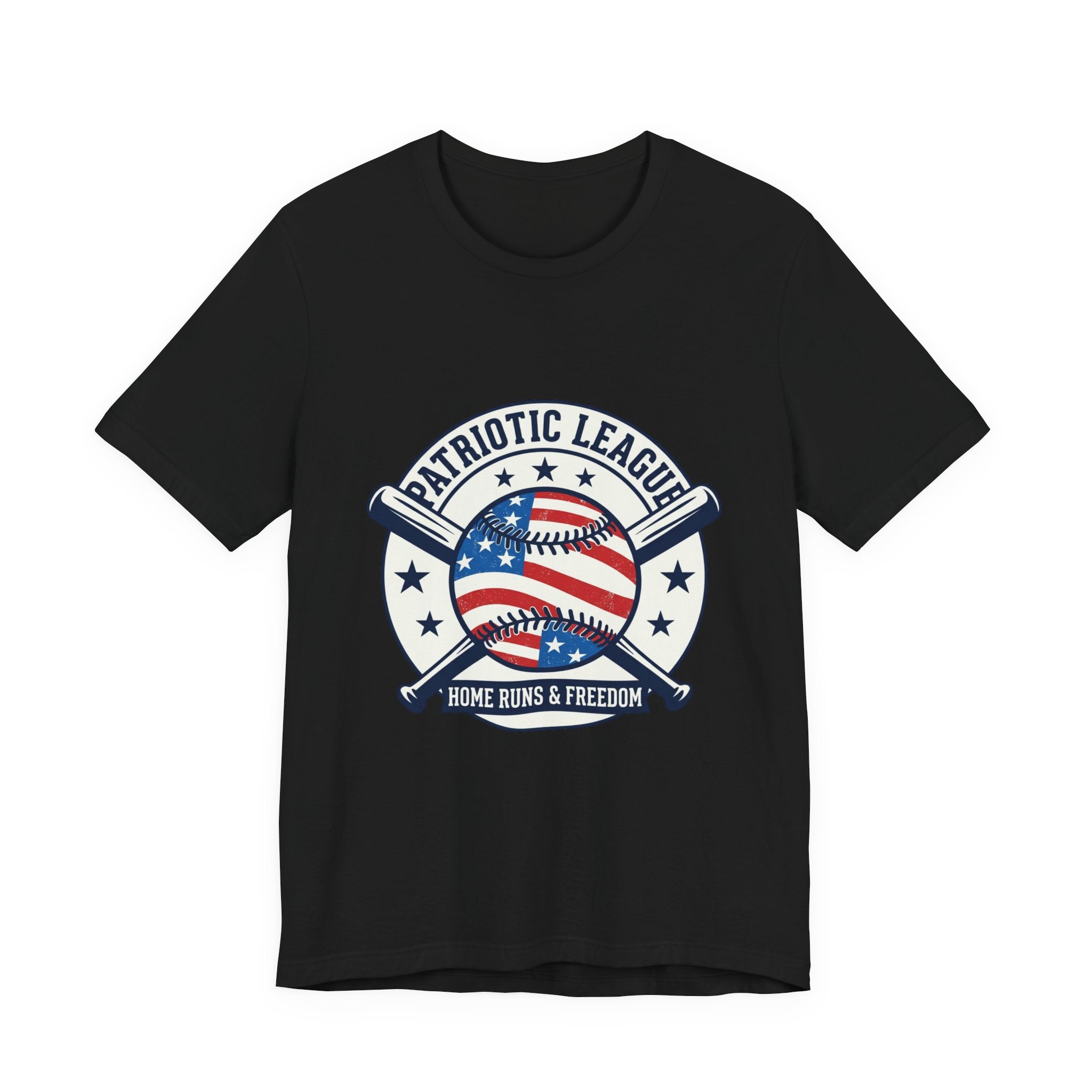 Patriotic Baseball Graphic Tee | Vintage Red White Blue Home Run Shirt