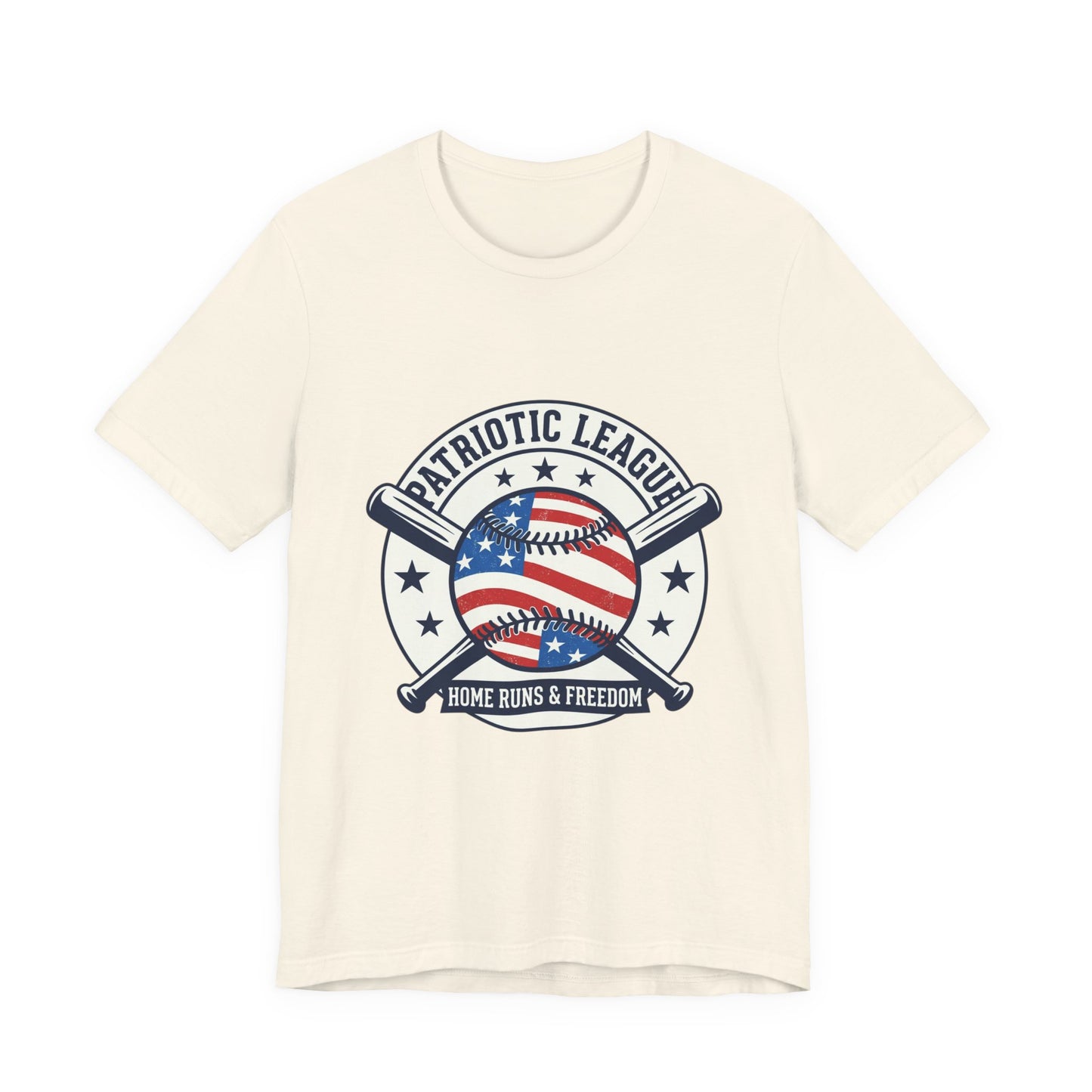 Patriotic Baseball Graphic Tee | Vintage Red White Blue Home Run Shirt