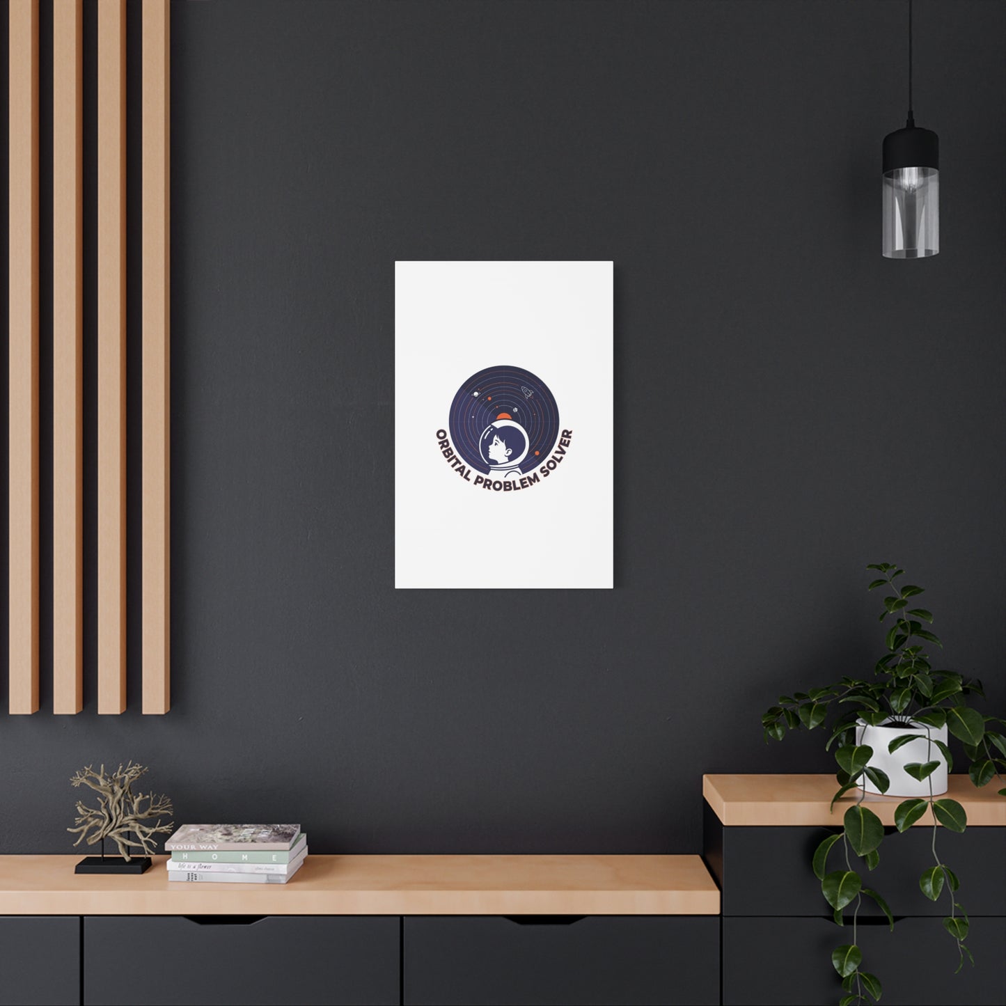Orbital Problem Solver Canvas | space mission patch, astronaut art, cosmic science