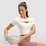 Women's Athletic Short-sleeve Yoga Outfit Outdoor T-shirt Front