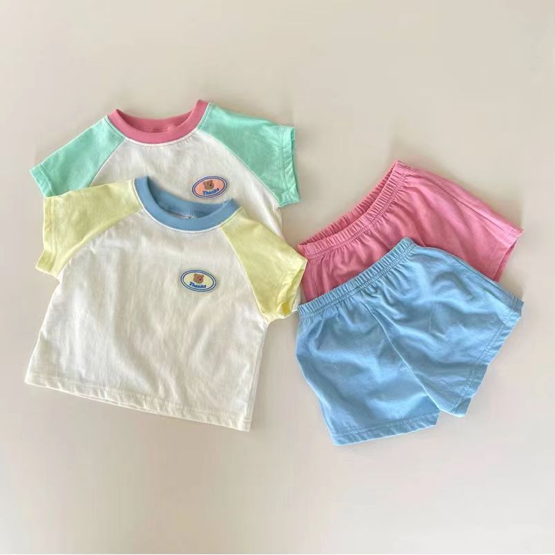 Summer Baby Short Sleeved Top Set For Boys, Children, And Girls