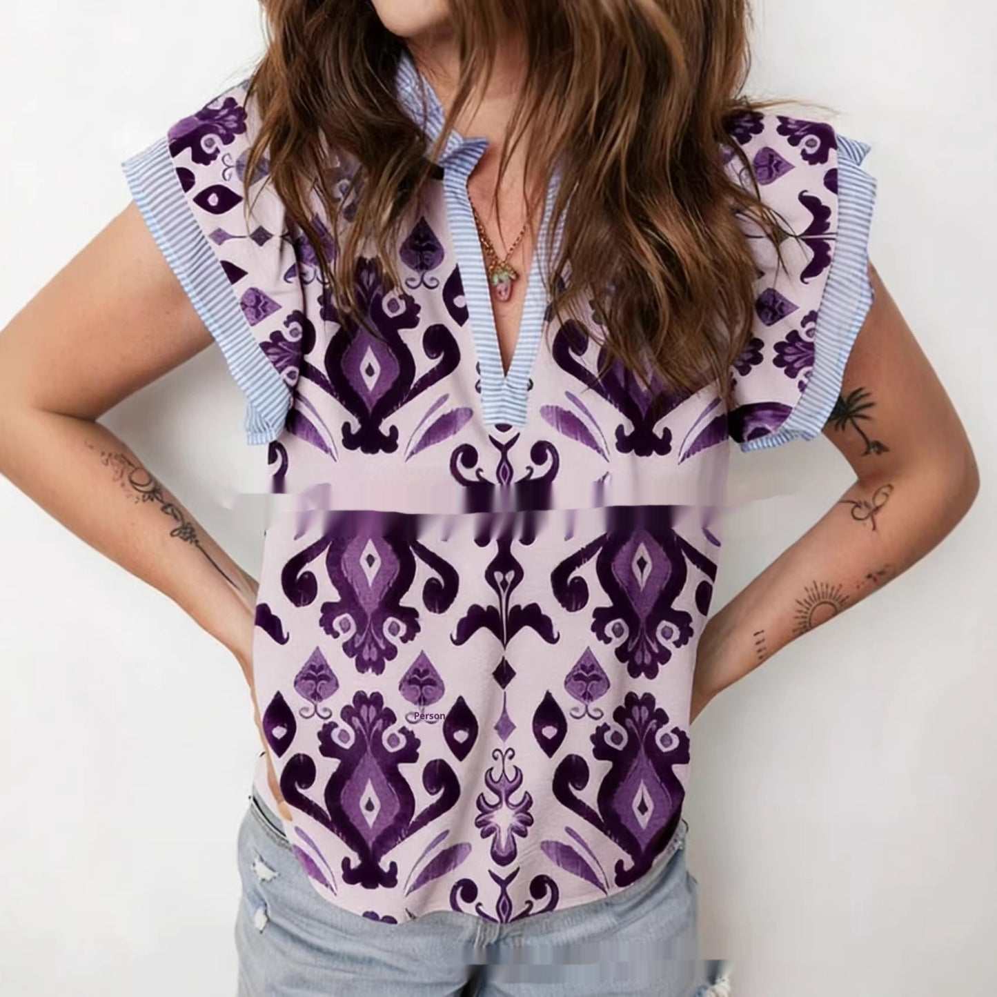 Women's Retro Ethnic-Style Patterned Loose Shirt