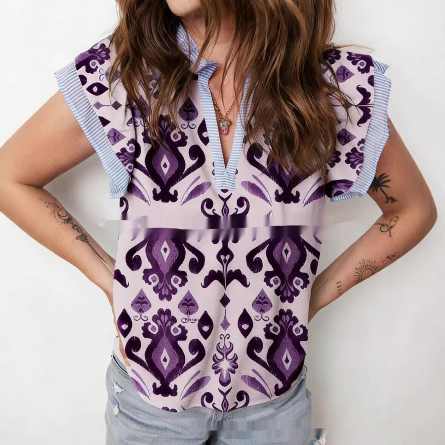 Women's Retro Ethnic-Style Patterned Loose Shirt