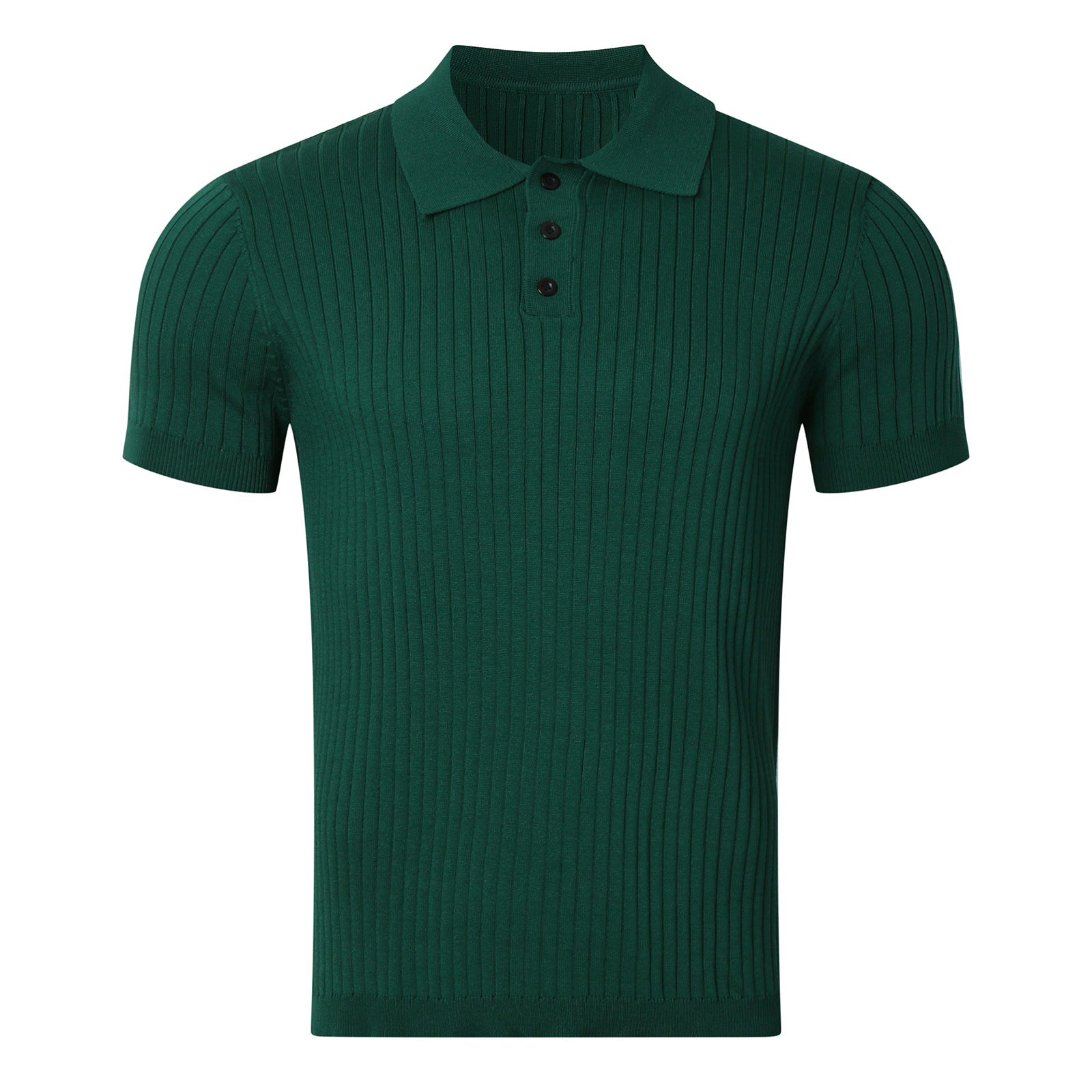 Men's Knitted T-shirt Solid Color Thin Loose Casual Polo Collar Polo Shirt