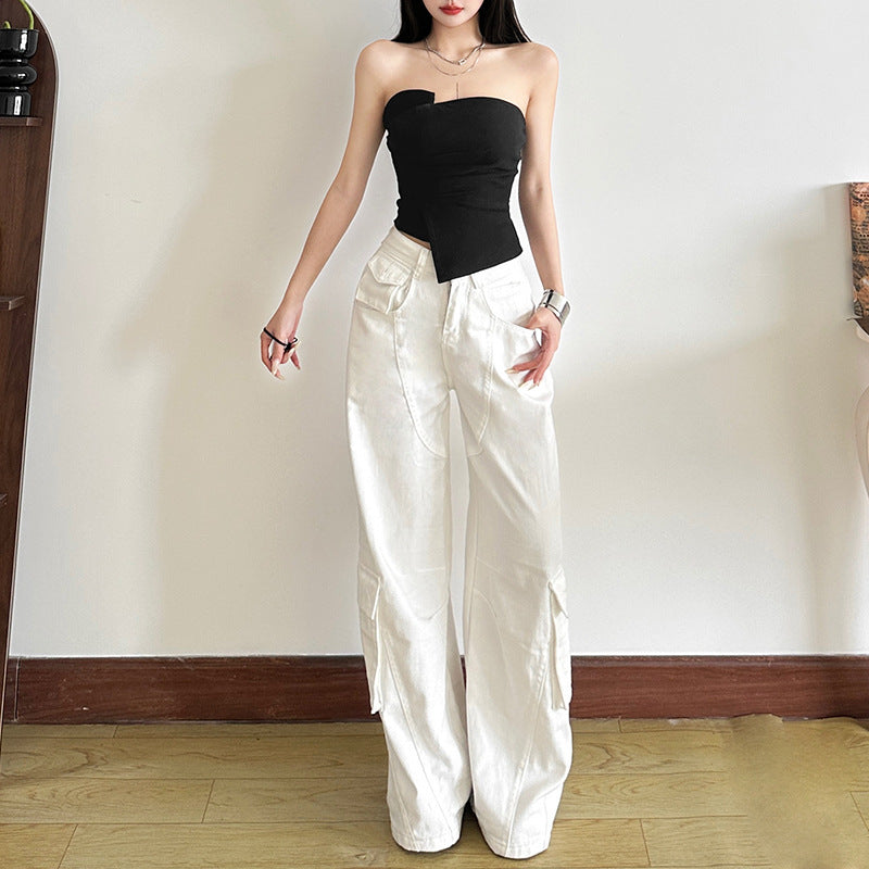 Irregular Spicy Girl Short Tube Top Blouse