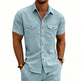 Men's Casual Loose-fit Workwear Short-Sleeve Lapel Shirt