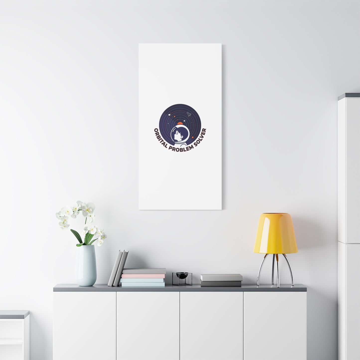 Orbital Problem Solver Canvas | space mission patch, astronaut art, cosmic science