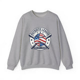 Patriotic Baseball Graphic Sweatshirt | vintage baseball graphic, red white blue shirt