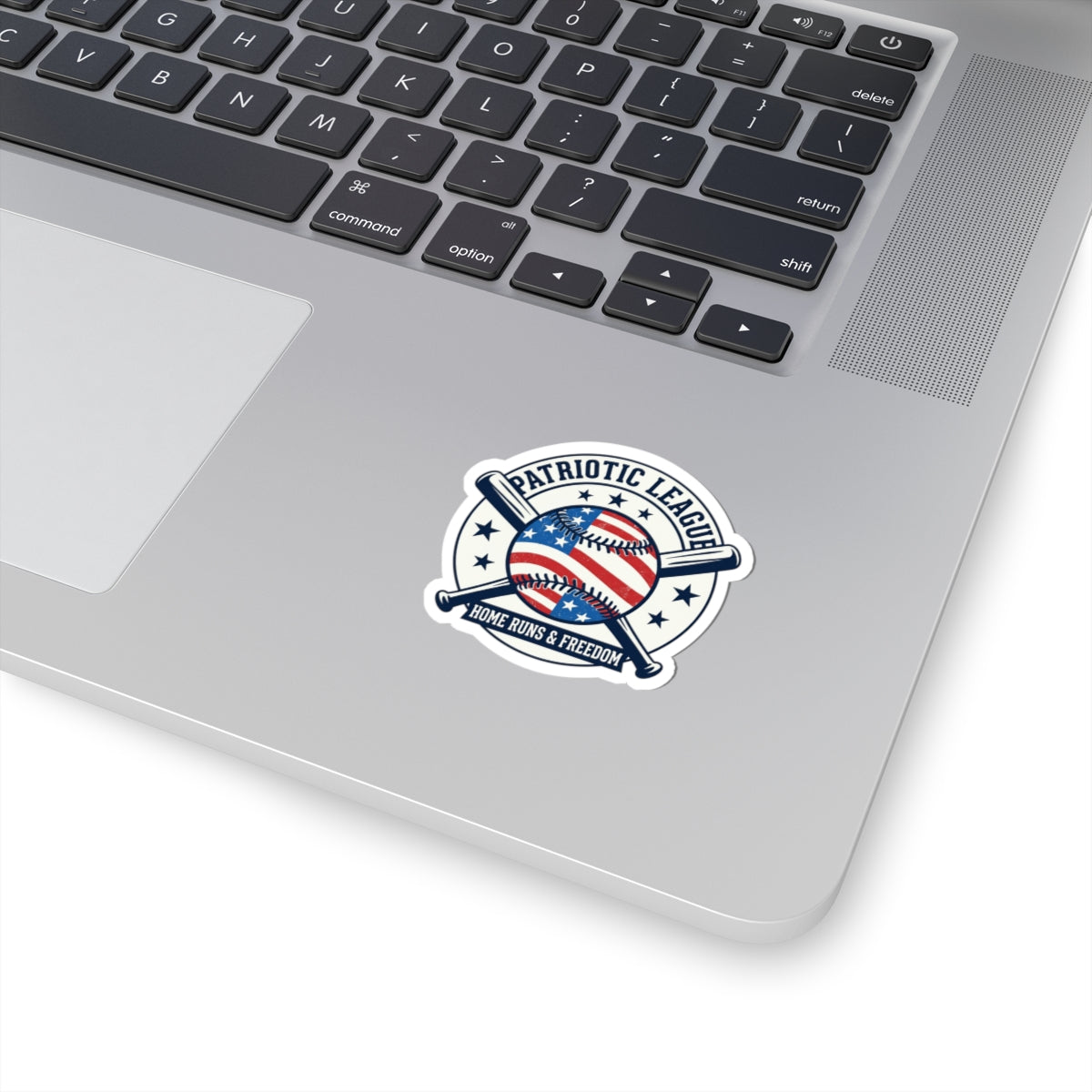 Patriotic Baseball Logo Sticker | Kiss-Cut, Vintage Ballpark Aesthetic