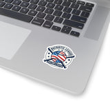 Patriotic Baseball Logo Sticker | Kiss-Cut, Vintage Ballpark Aesthetic