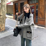 Gray Niche Design Wool Blazer For Women