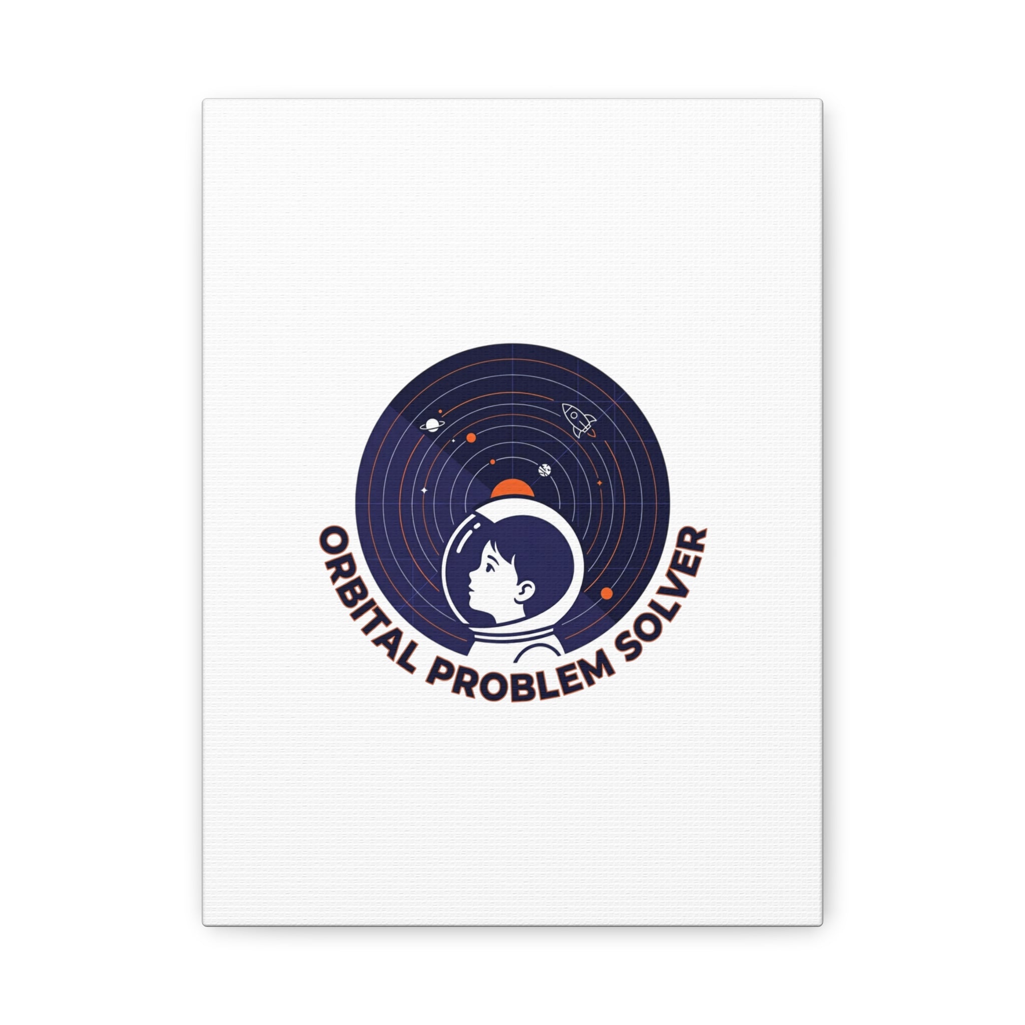 Orbital Problem Solver Canvas | space mission patch, astronaut art, cosmic science