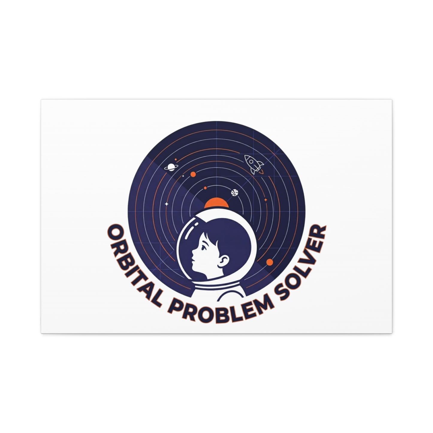 Orbital Problem Solver Canvas | space mission patch, astronaut art, cosmic science
