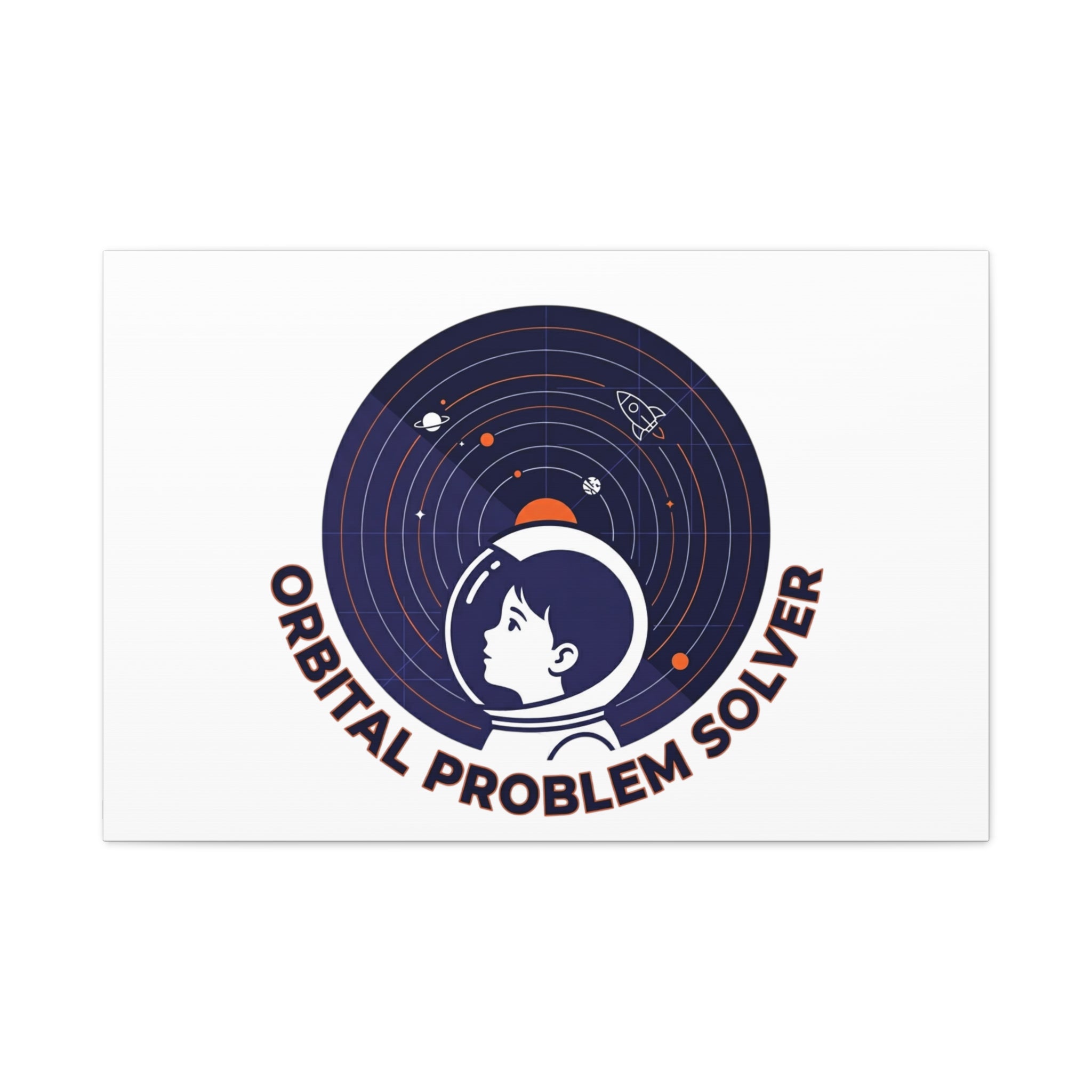 Orbital Problem Solver Canvas | space mission patch, astronaut art, cosmic science