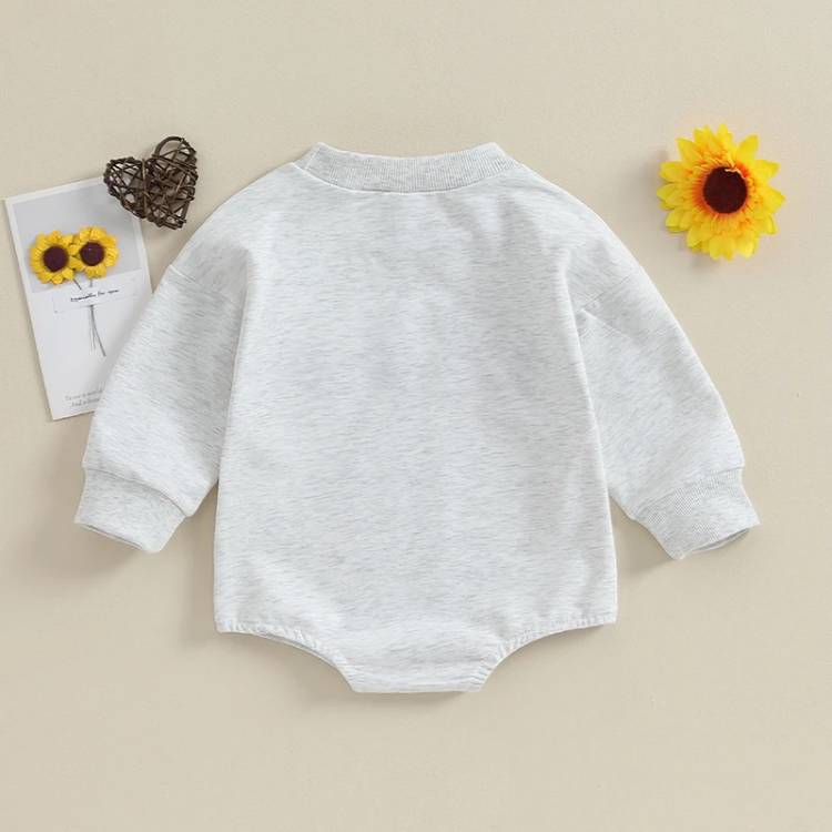 Children's Autumn Models Infant Toddler Alphabet Embroidery Long Sleeve One-piece Sweater Long Sleeve