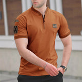 Casual Stand-Up Collar T-Shirt Men's Polo Shirt