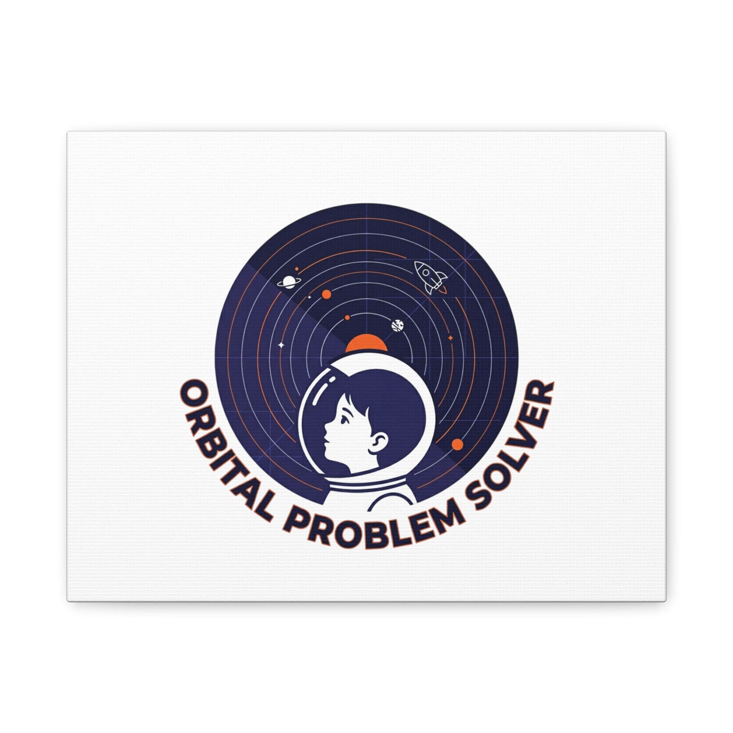Orbital Problem Solver Canvas | space mission patch, astronaut art, cosmic science