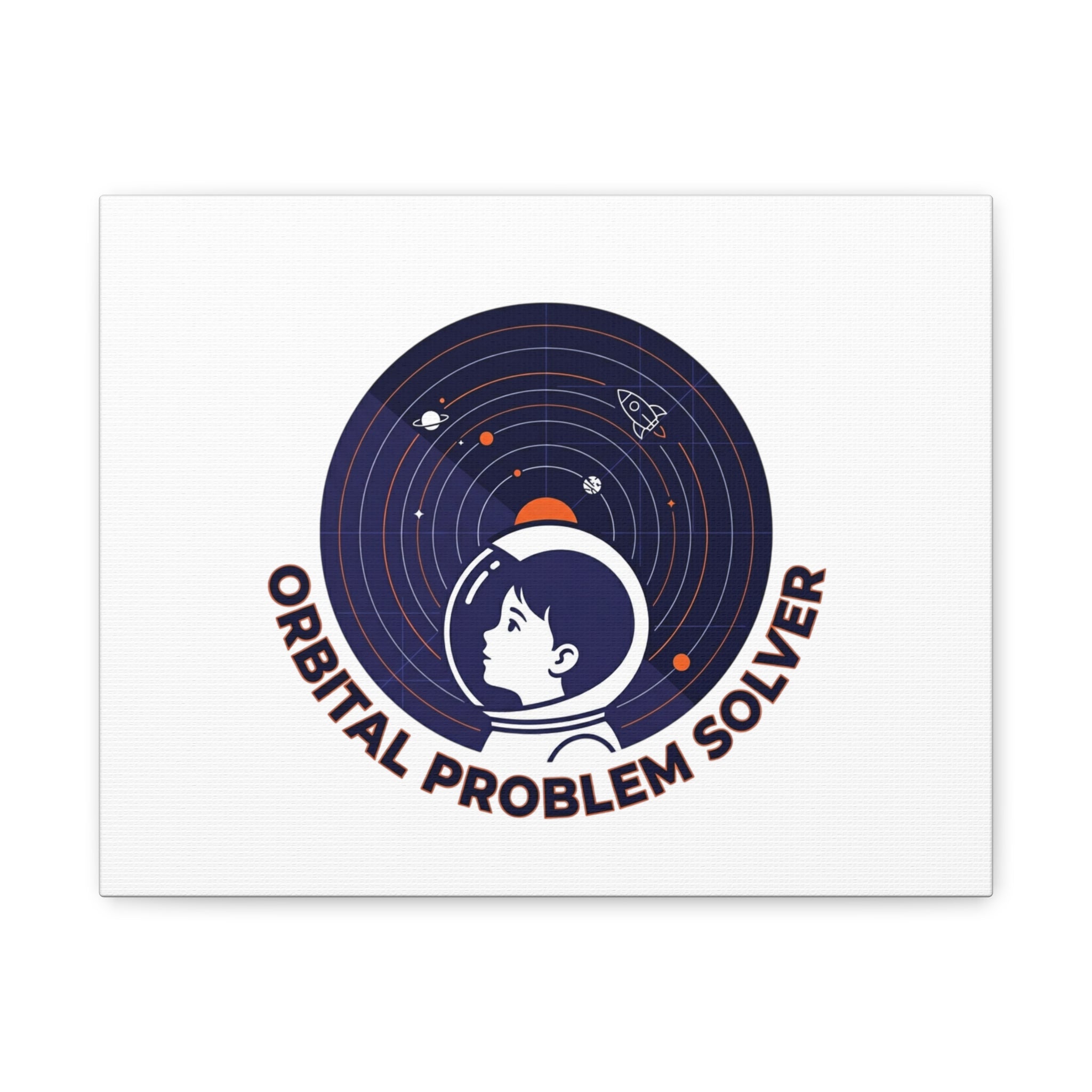 Orbital Problem Solver Canvas | space mission patch, astronaut art, cosmic science