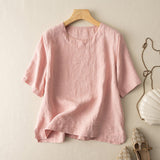 Textured 2025 Summer New Arrival Loose-fit Casual Pullover