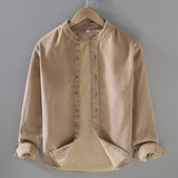 Flannel-lined Thick Warm Corduroy Small Stand-collar Shirt Jacket