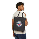 Patriotic Baseball Crest Tote Bag | Vintage Red White Blue, Ballpark Aesthetic